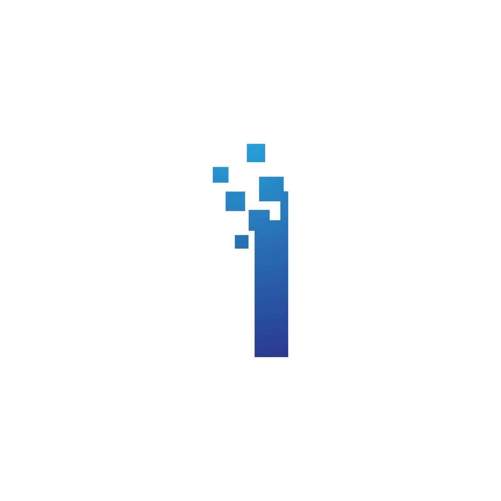Initial letter alphabet pixel style logo vector design