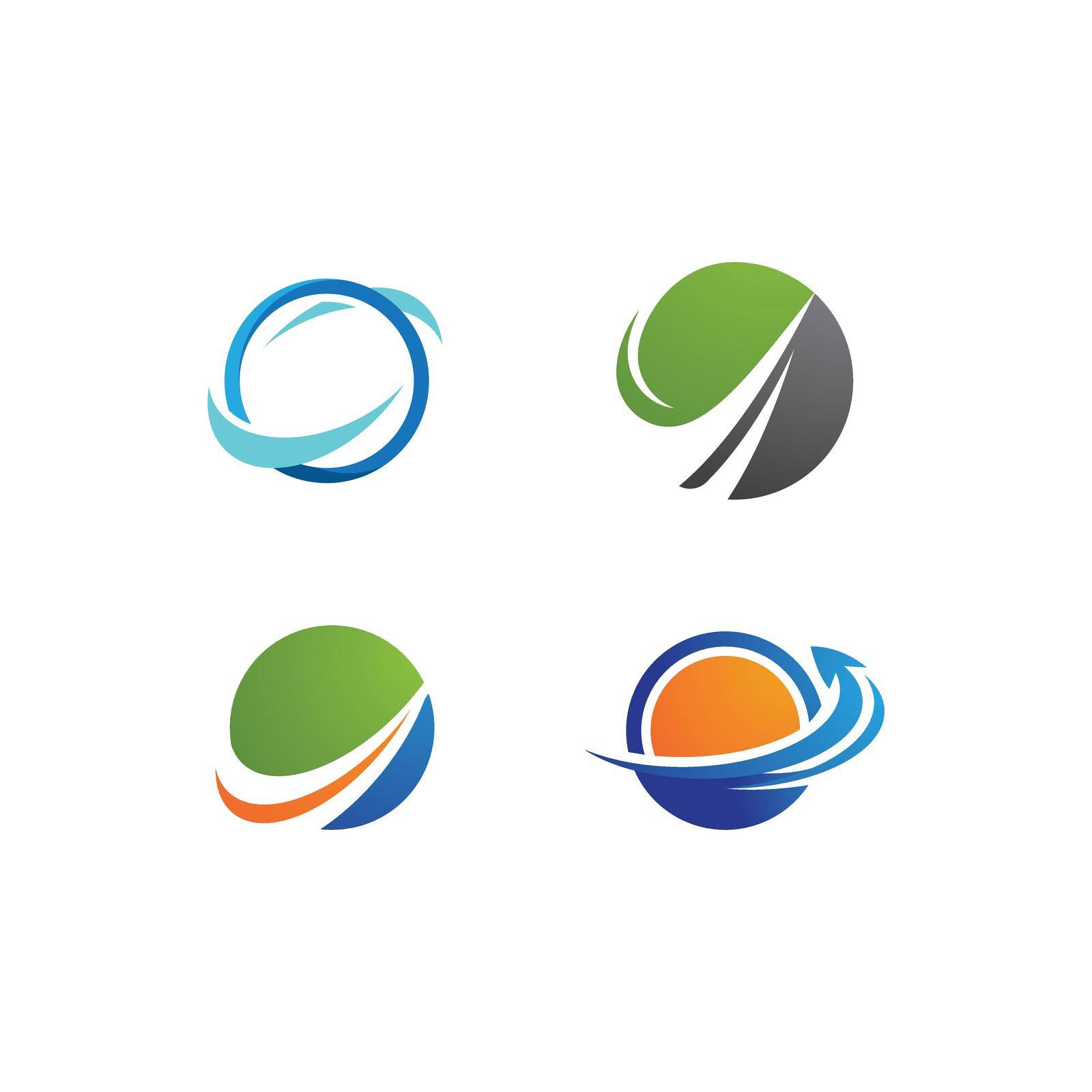 Global technology logo vector template
