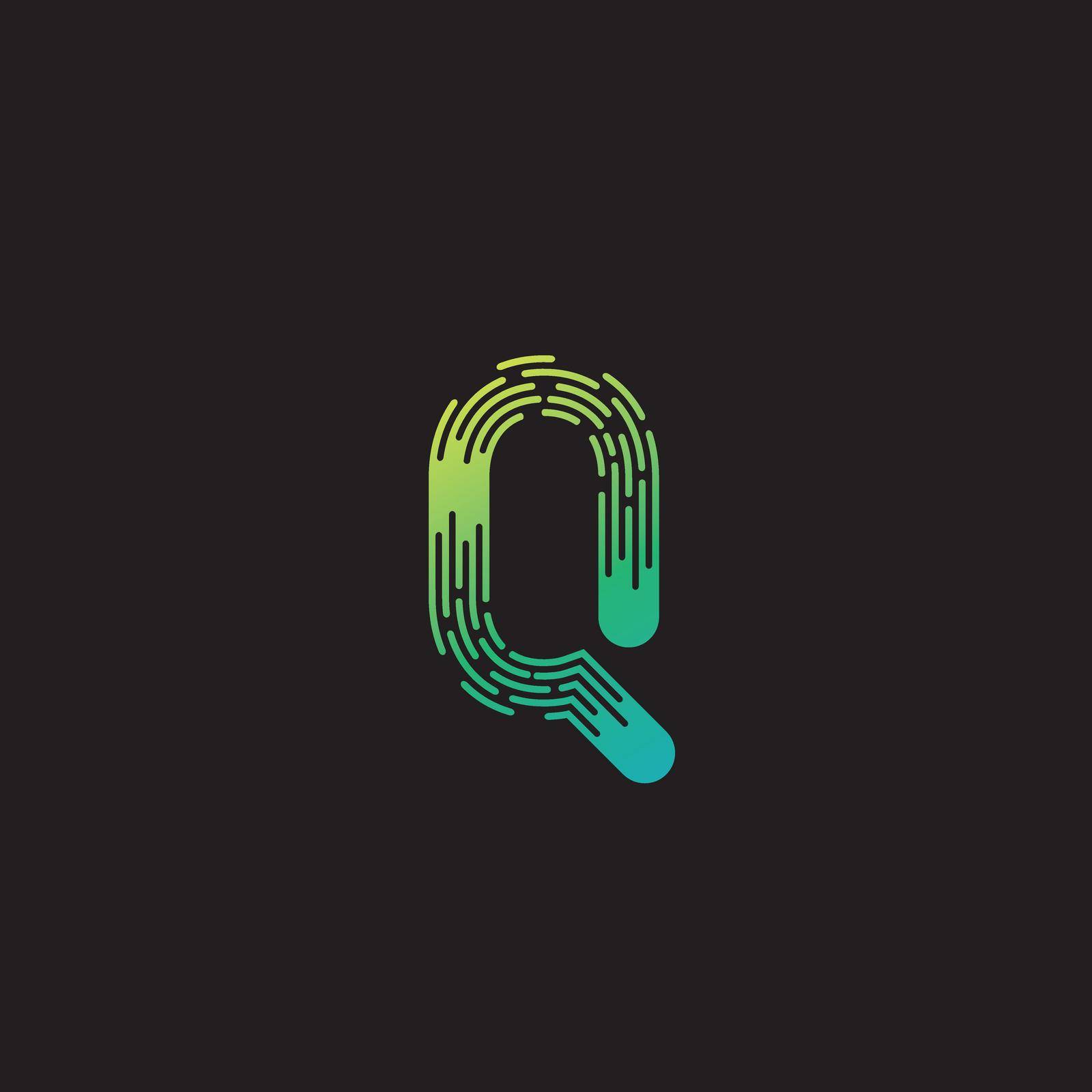Modern Q Initial letter alphabet font logo vector design
