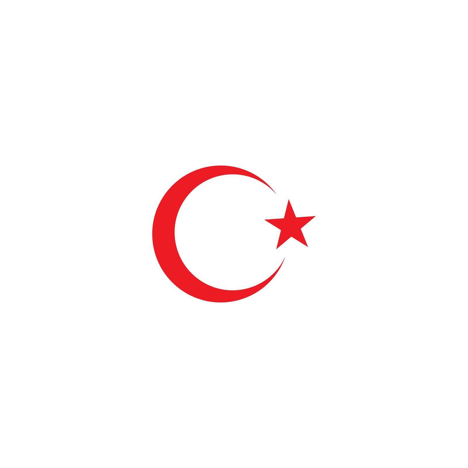Turkey flag symbol vector flat design