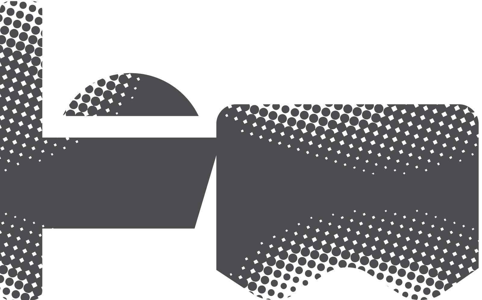 Hotel symbol icon in halftone style. Black and white monochrome vector illustration.