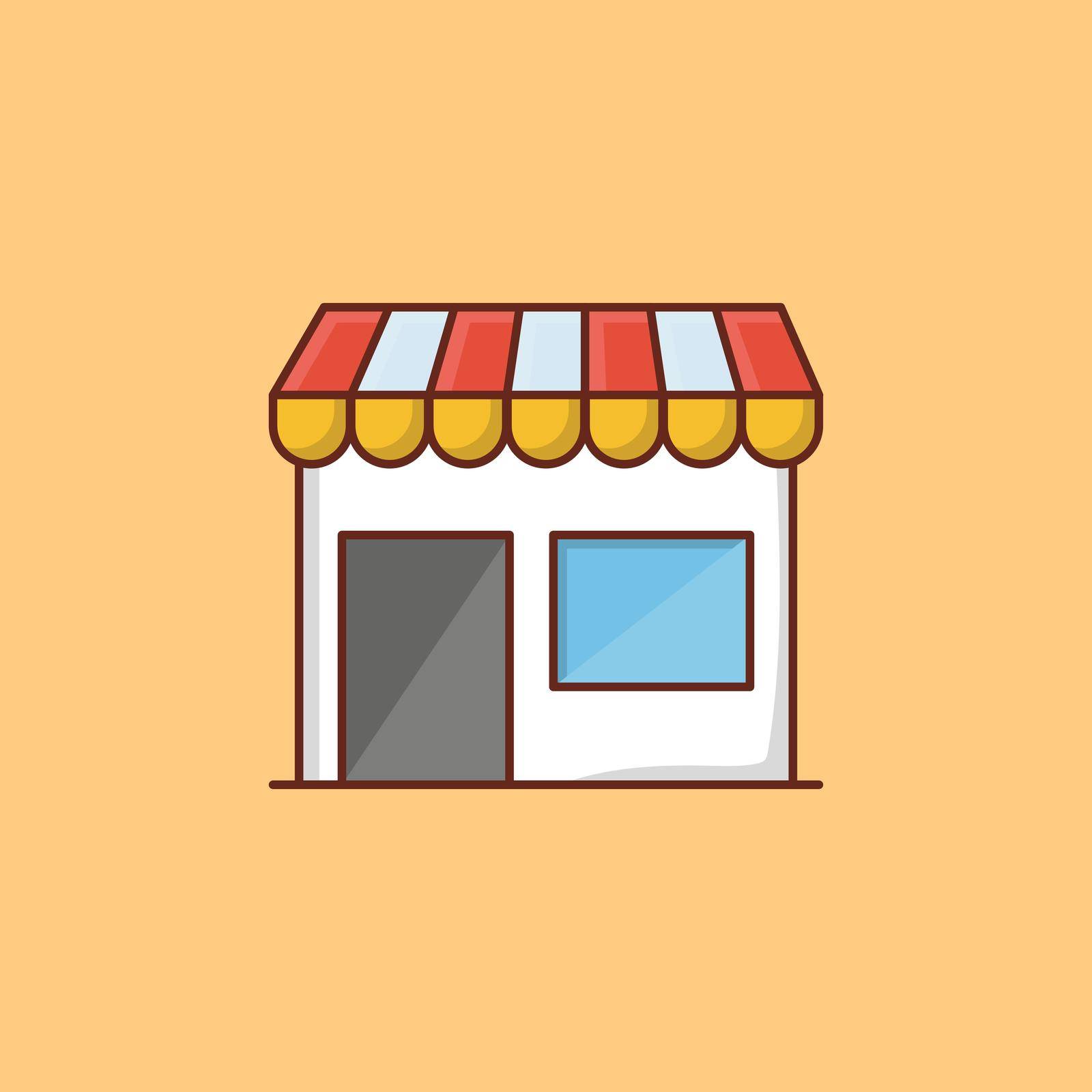 shop vector flat color icon