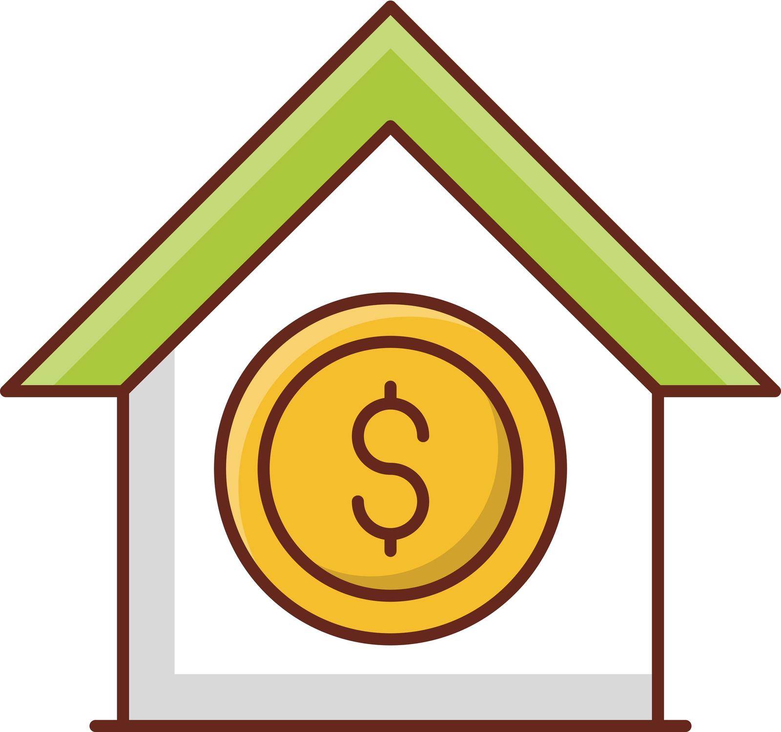 house vector flat color icon