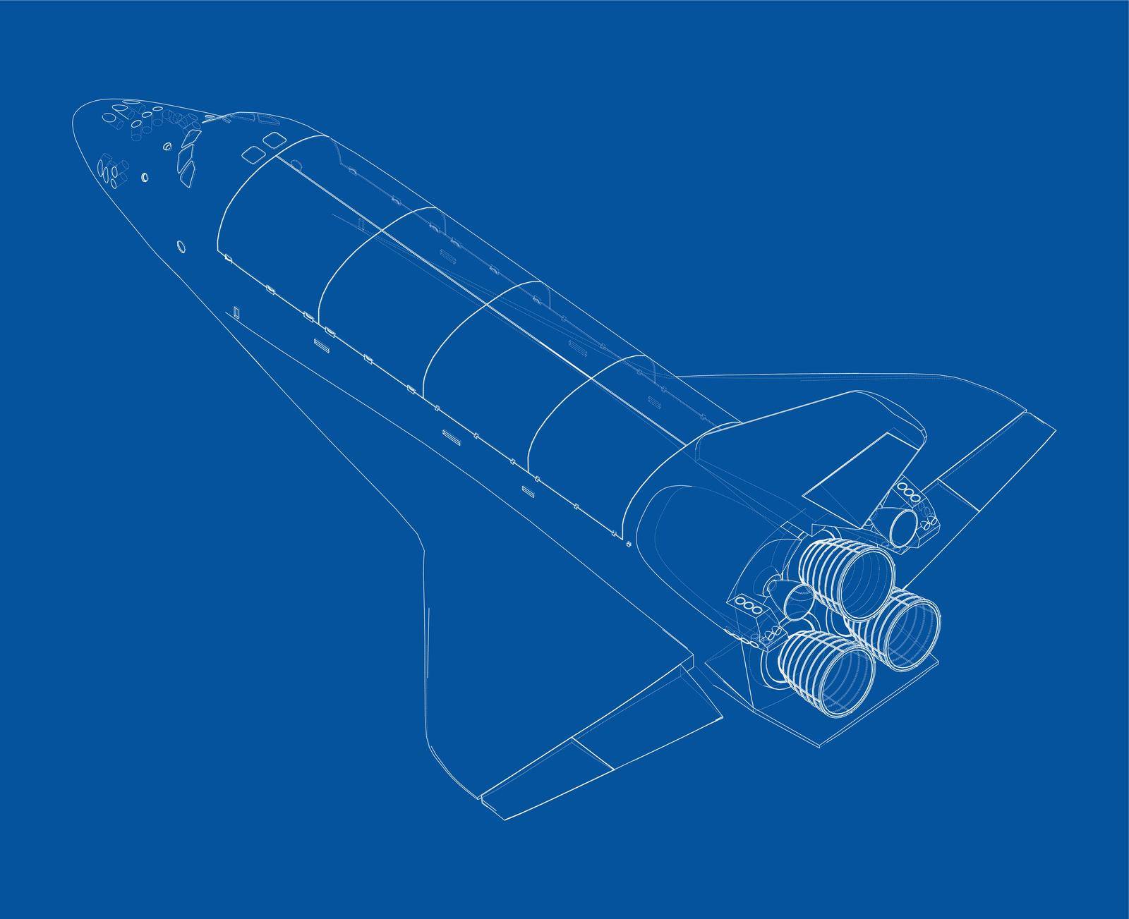 Space shuttle. Vector rendering of 3d by cherezoff
