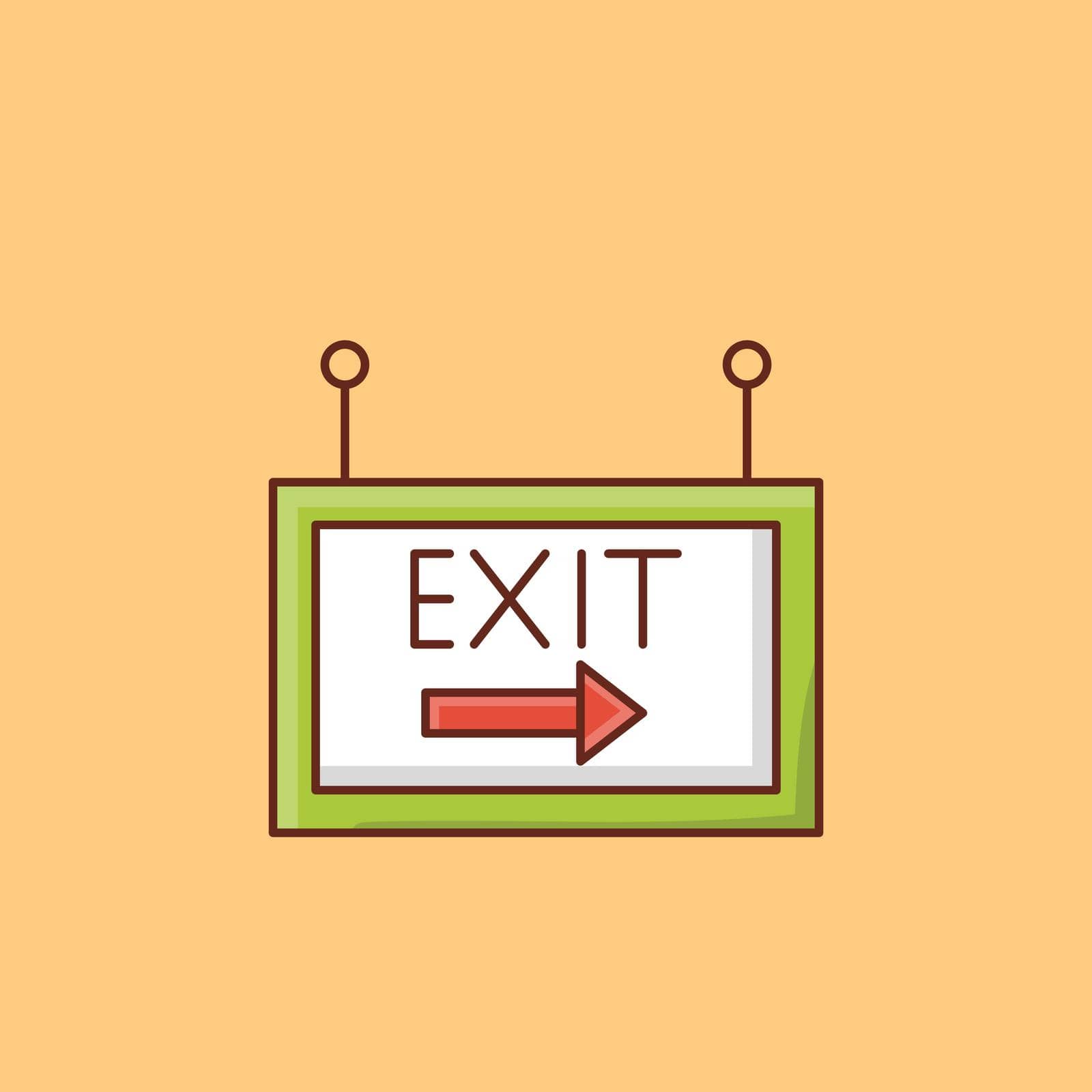 exit vector flat color icon