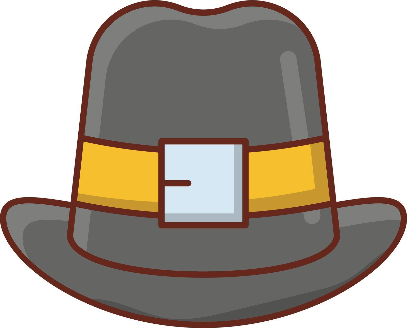 hat vector flat color icon
