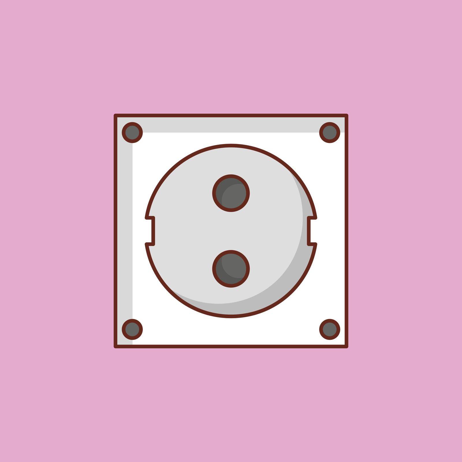 socket Vector illustration on a transparent background. Premium quality symbols. Vector Line Flat color icon for concept and graphic design.