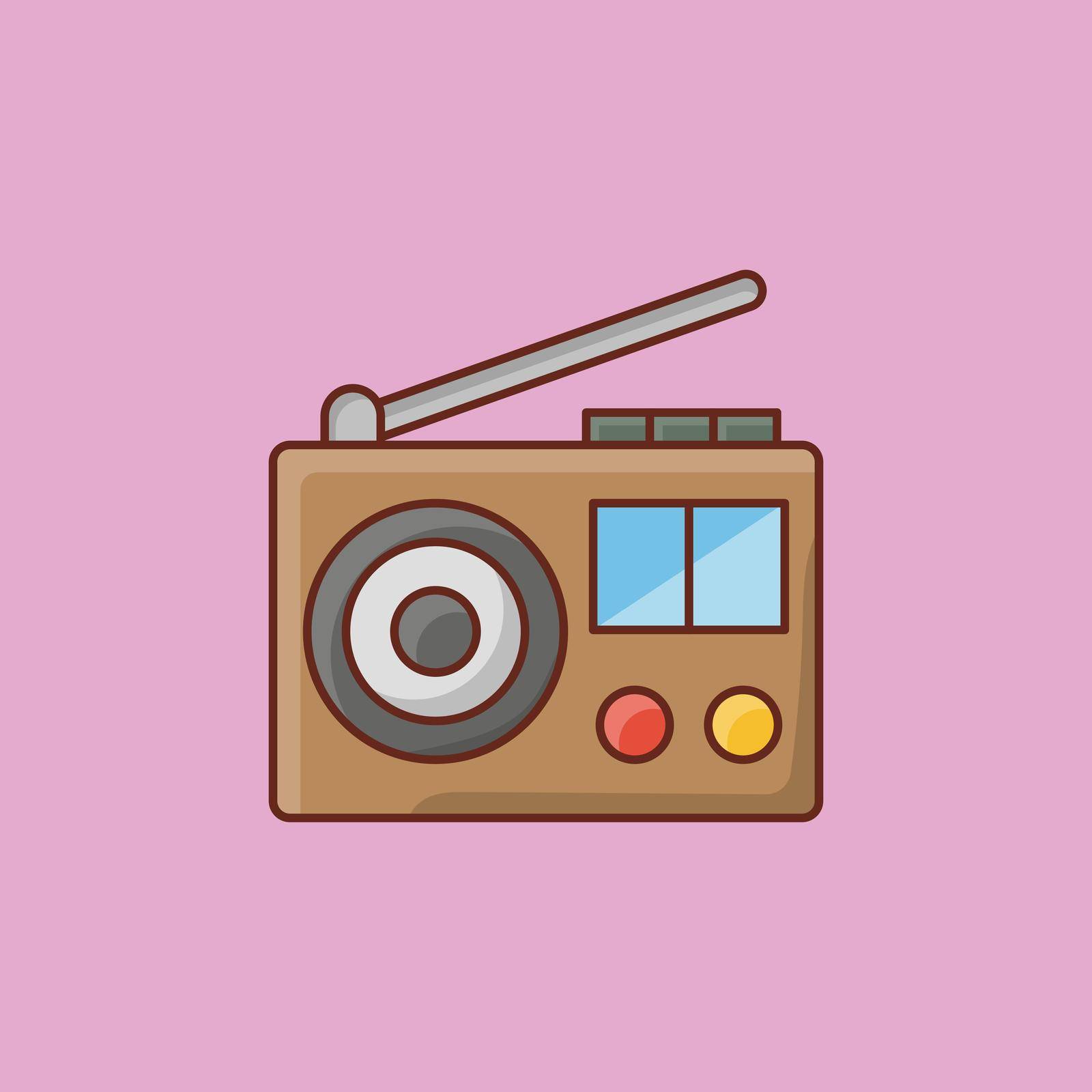 radio Vector illustration on a transparent background. Premium quality symbols. Vector Line Flat color icon for concept and graphic design.