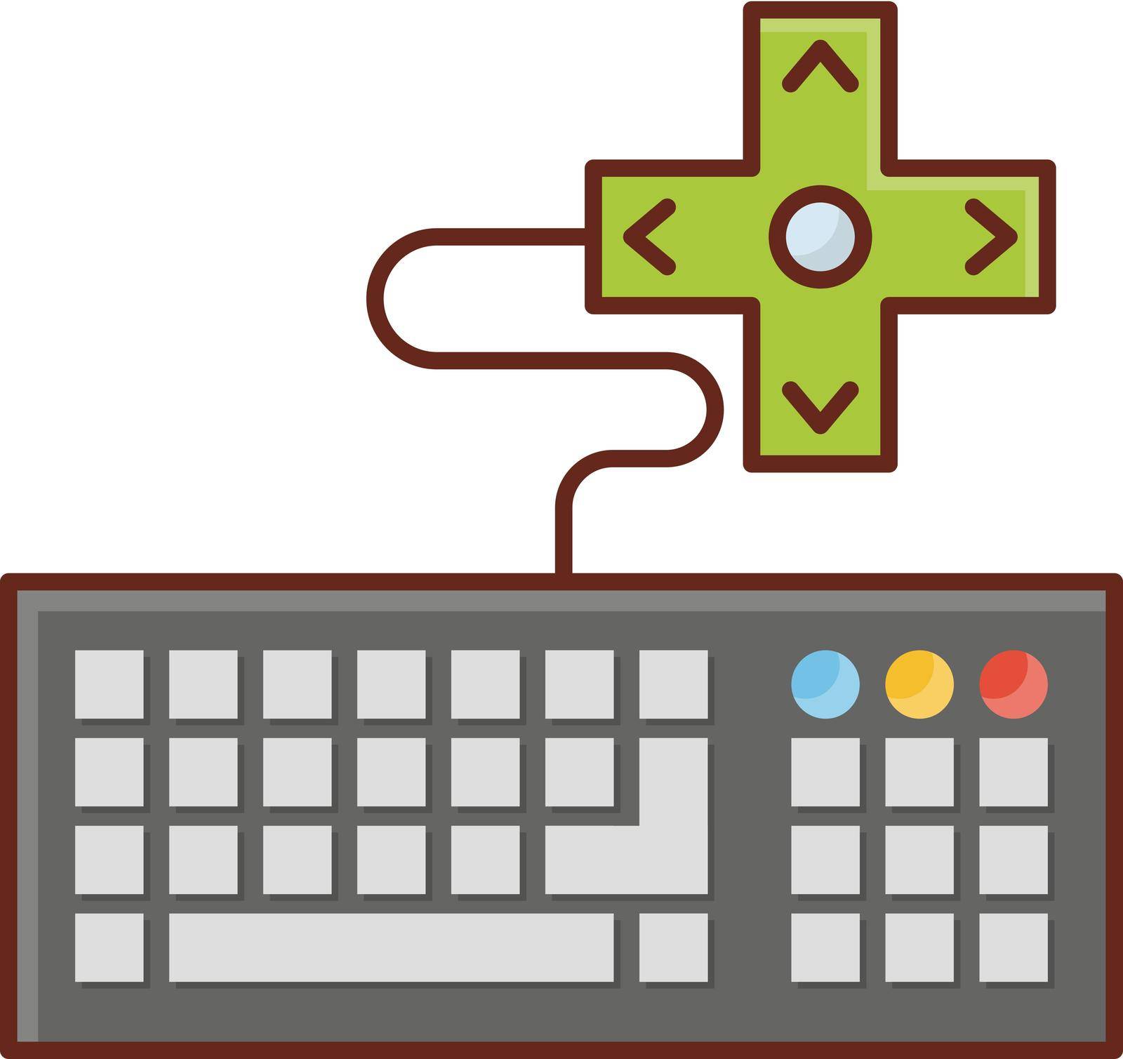keyboard vector flat color icon