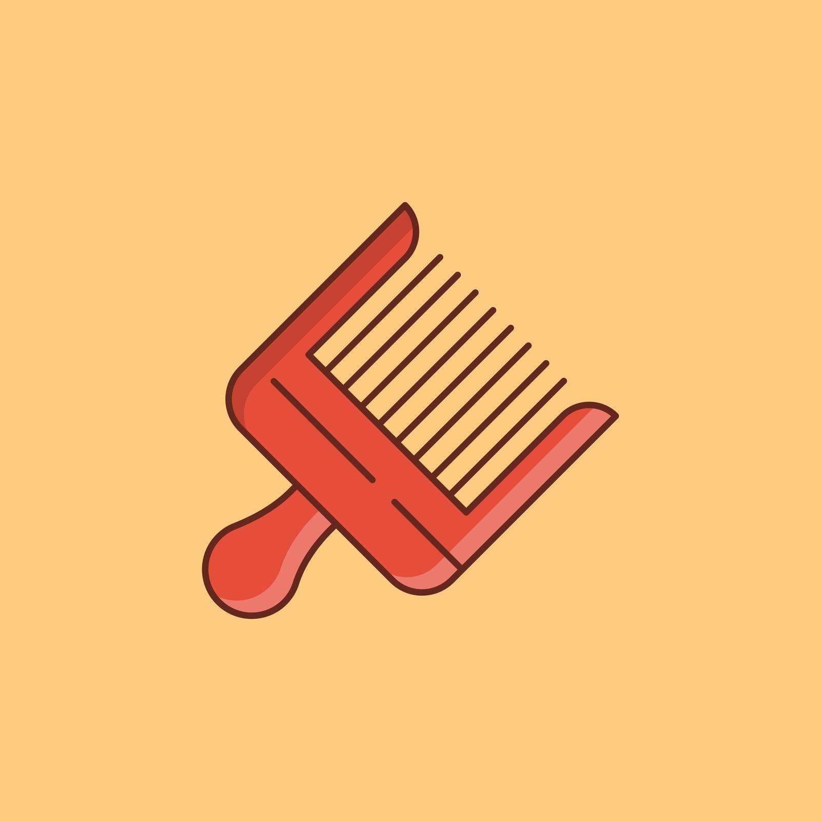 comb Vector illustration on a transparent background. Premium quality symbols.Vector line flat color icon for concept and graphic design.
