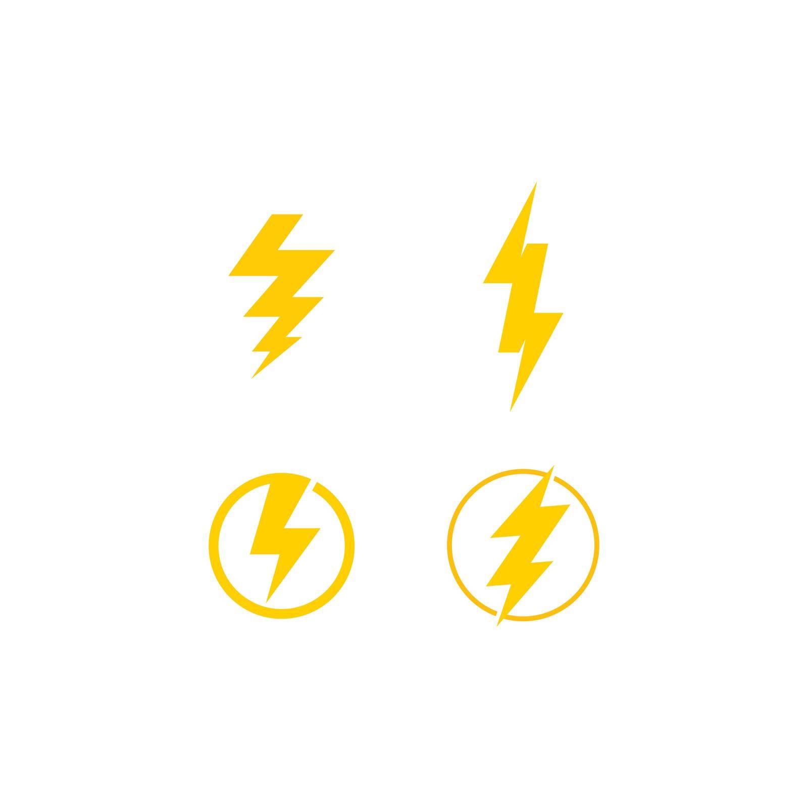 Lightning, electric power vector logo design element. Energy and thunder electricity