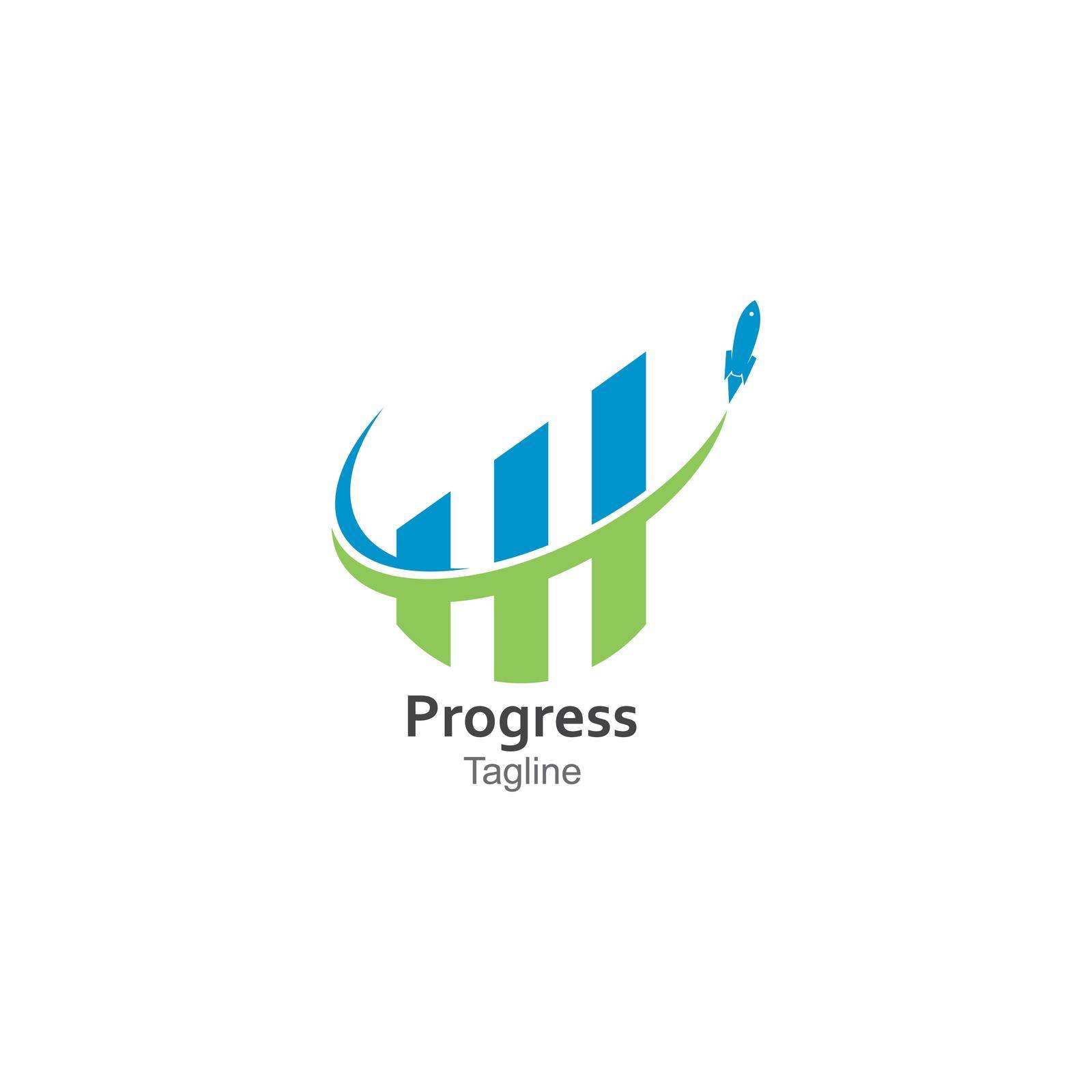 rocket progress logo,good progress logo vector icon illustration by kosasihindra55