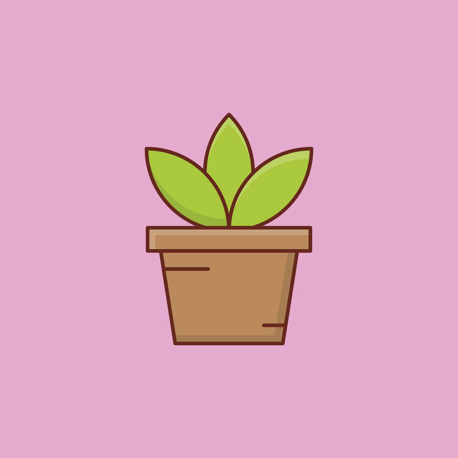 plant vector flat color icon