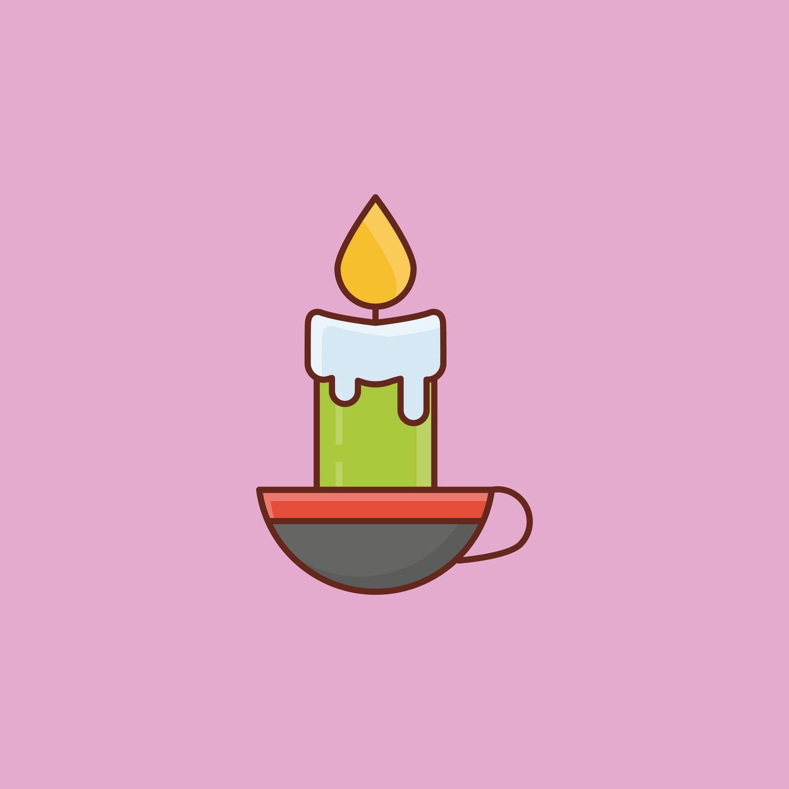 candle vector flat color icon
