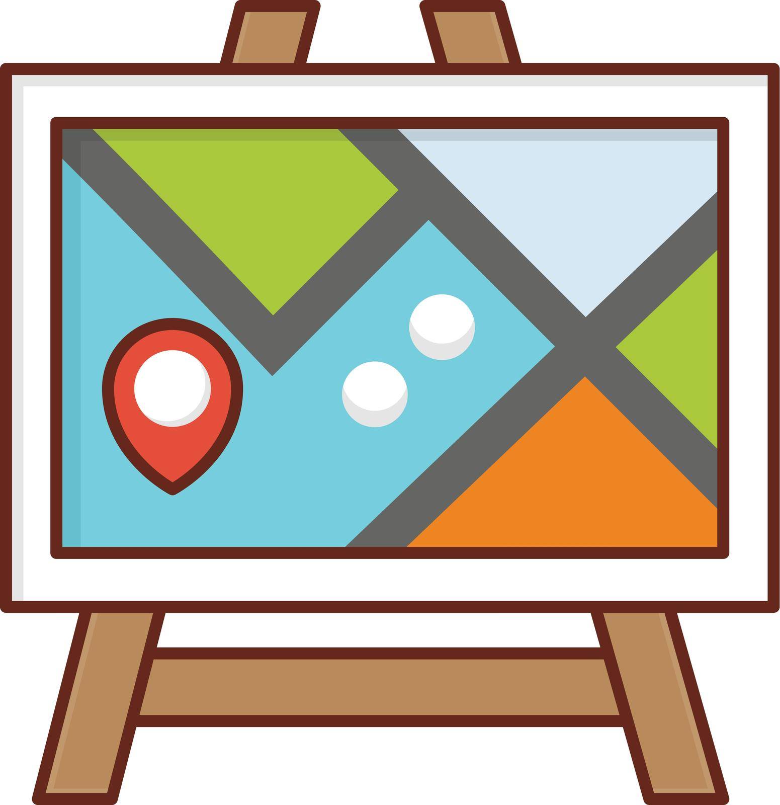 map vector flat color icon