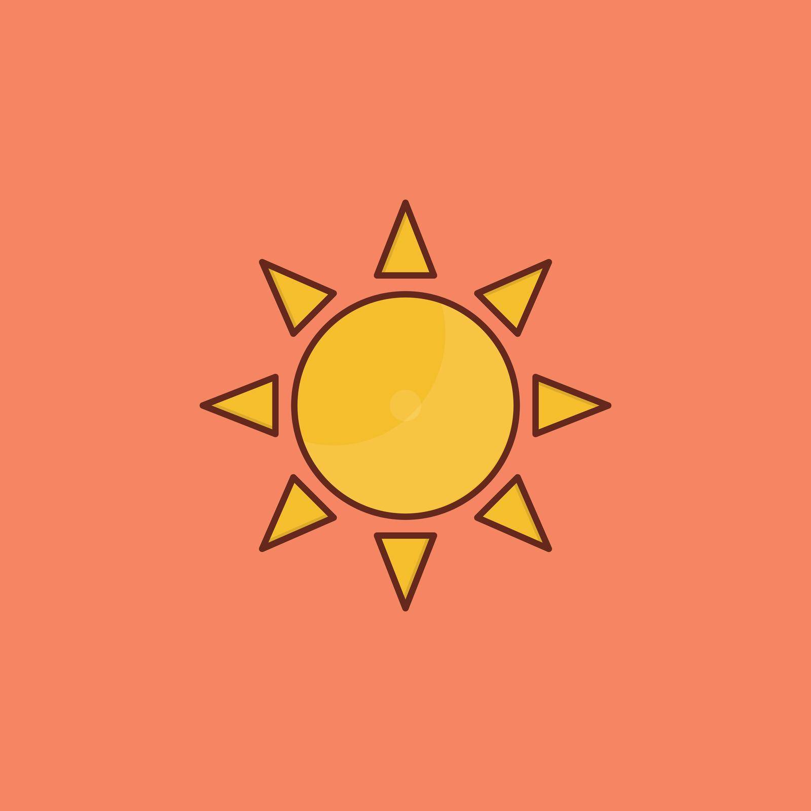 sun vector flat color icon