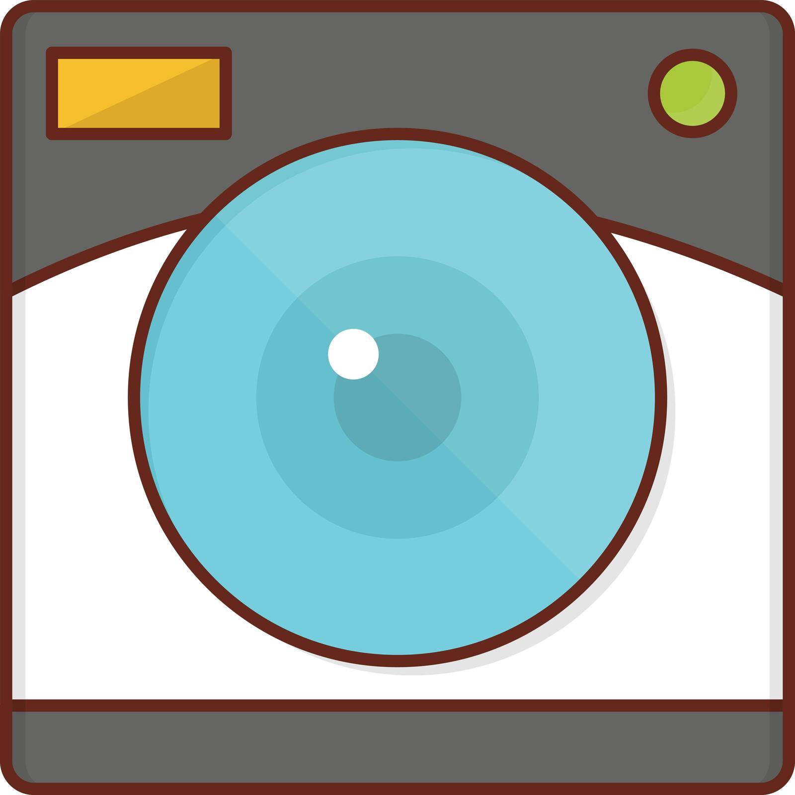 camera vector flat color icon