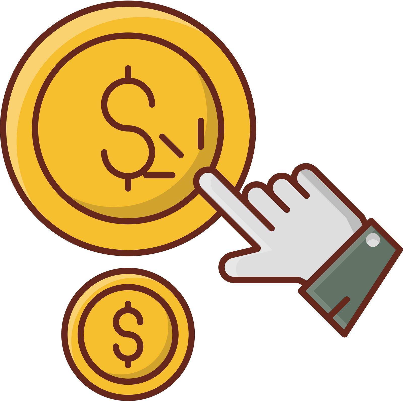 money Vector illustration on a transparent background. Premium quality symbols. Vector Line Flat color icon for concept and graphic design.