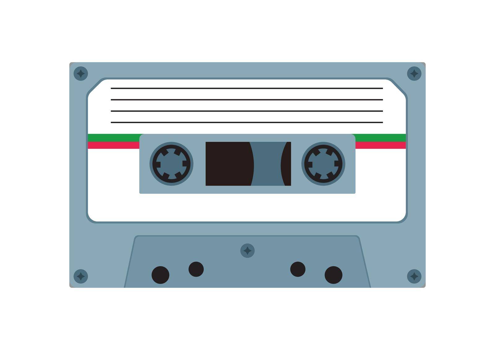 Audio tape. Audio cassette isolated on white background. Vector illustration of audio tape