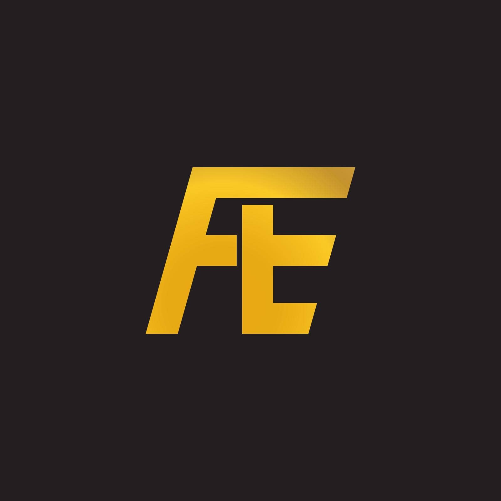 Golden AE logo vector icon illustration on black background