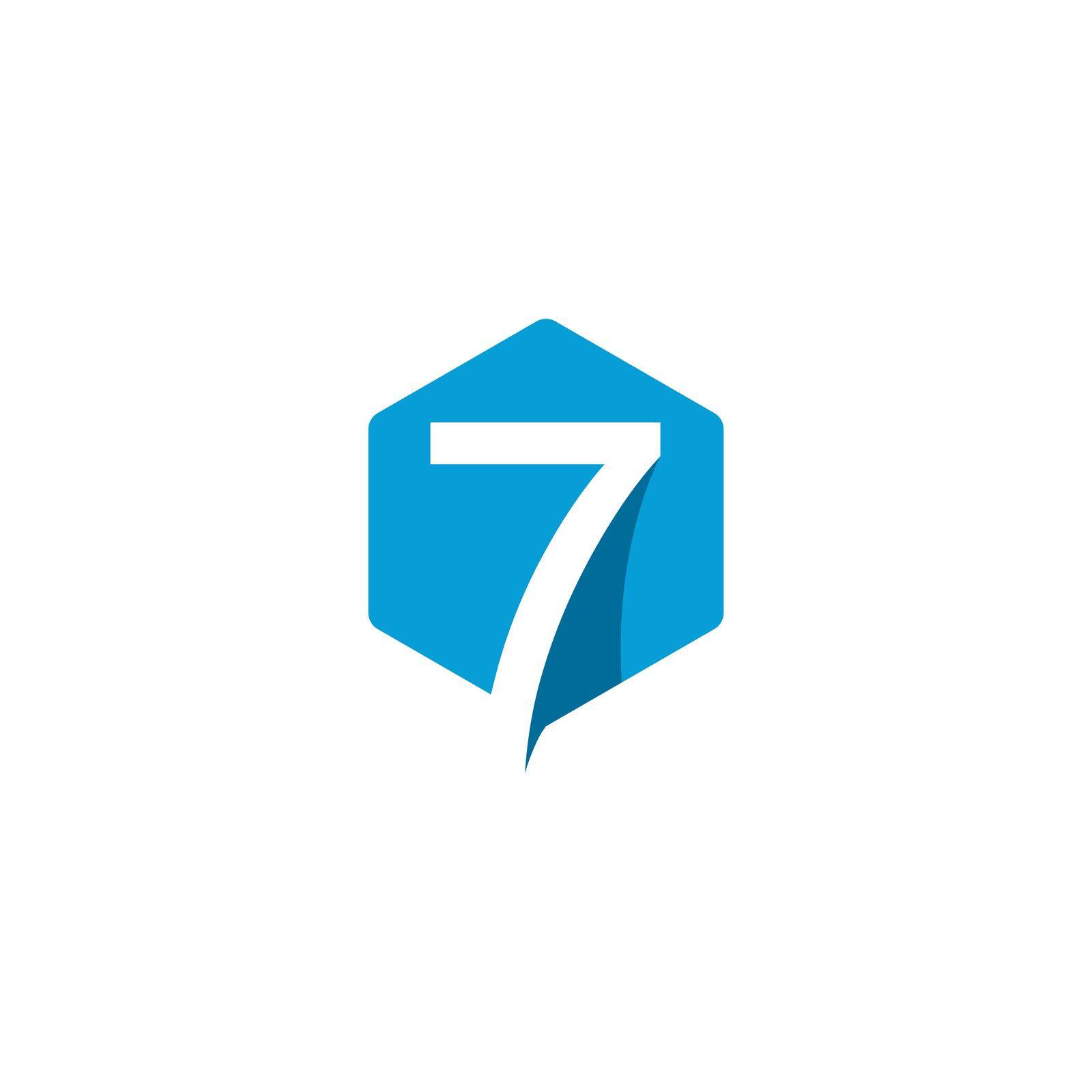 sign of number 7 logo vector icon illustration design