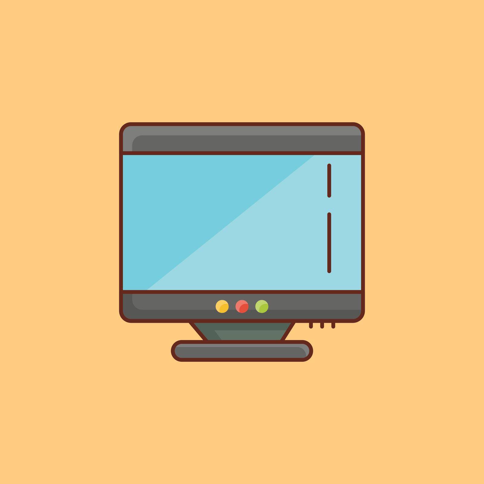 desktop Vector illustration on a transparent background. Premium quality symbols. Vector Line Flat color icon for concept and graphic design.