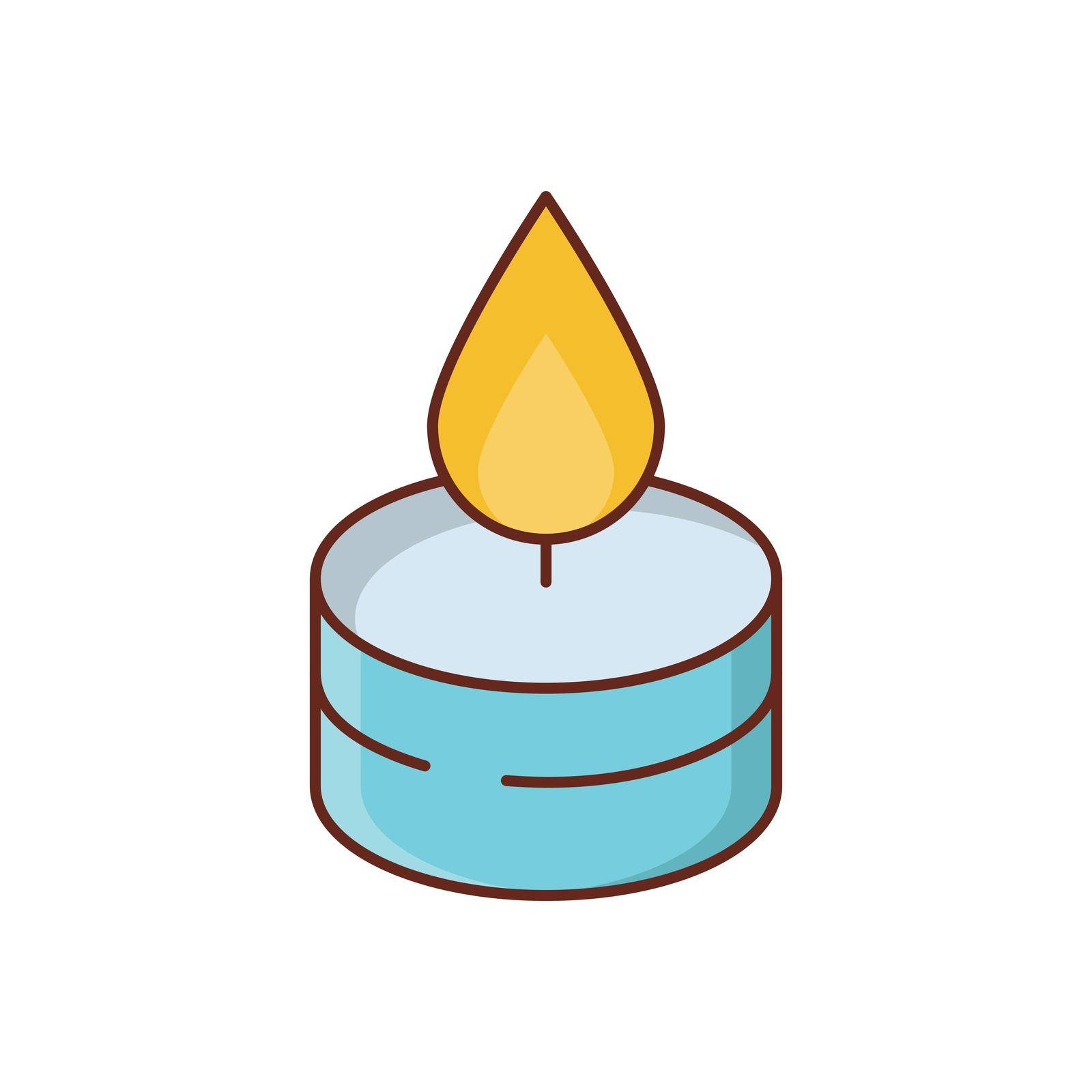 candle Vector illustration on a transparent background. Premium quality symbols.Vector line flat color icon for concept and graphic design.