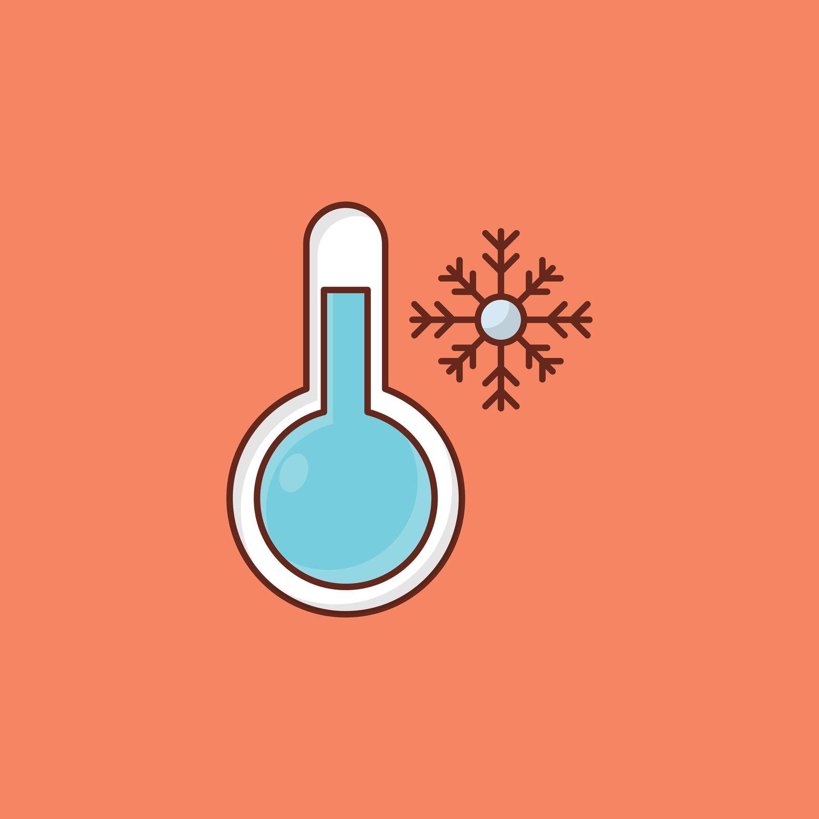 winter vector flat colour icon