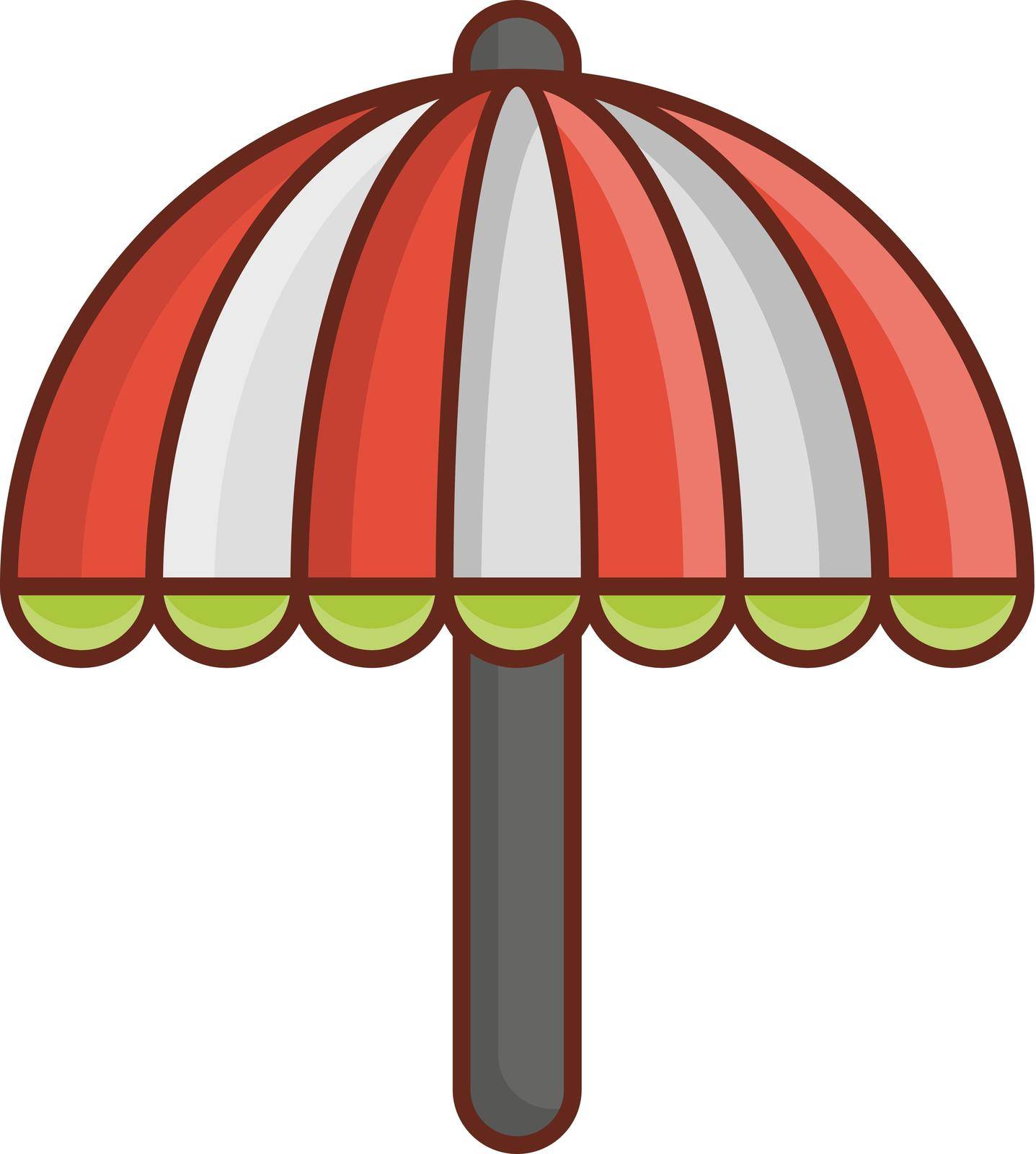 umbrella Vector illustration on a transparent background. Premium quality symbols. Vector Line Flat color icon for concept and graphic design.