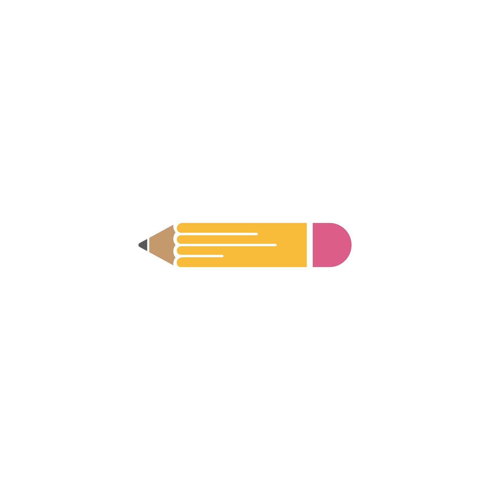 Pencil illustration logo vector design
