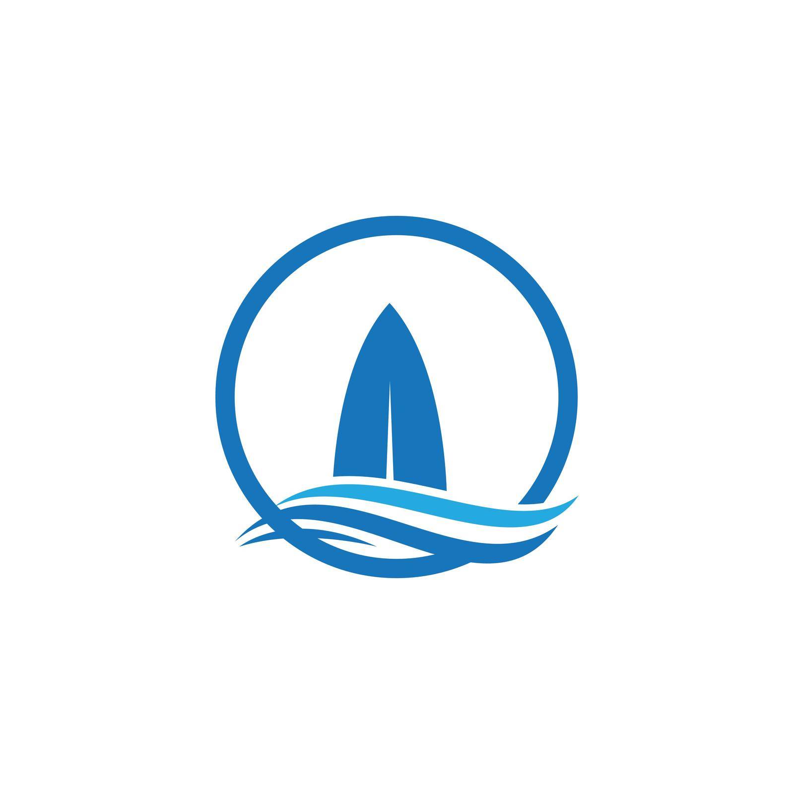 Surf board logo vector flat design