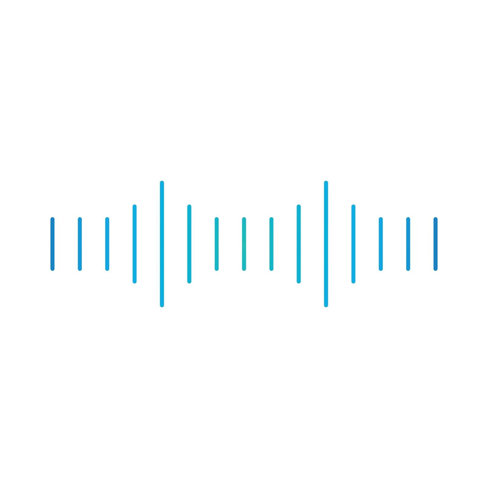 Linear sound or voice floating media wave, soundwave icon. Minimalistic design. Vector illustration isolated on white