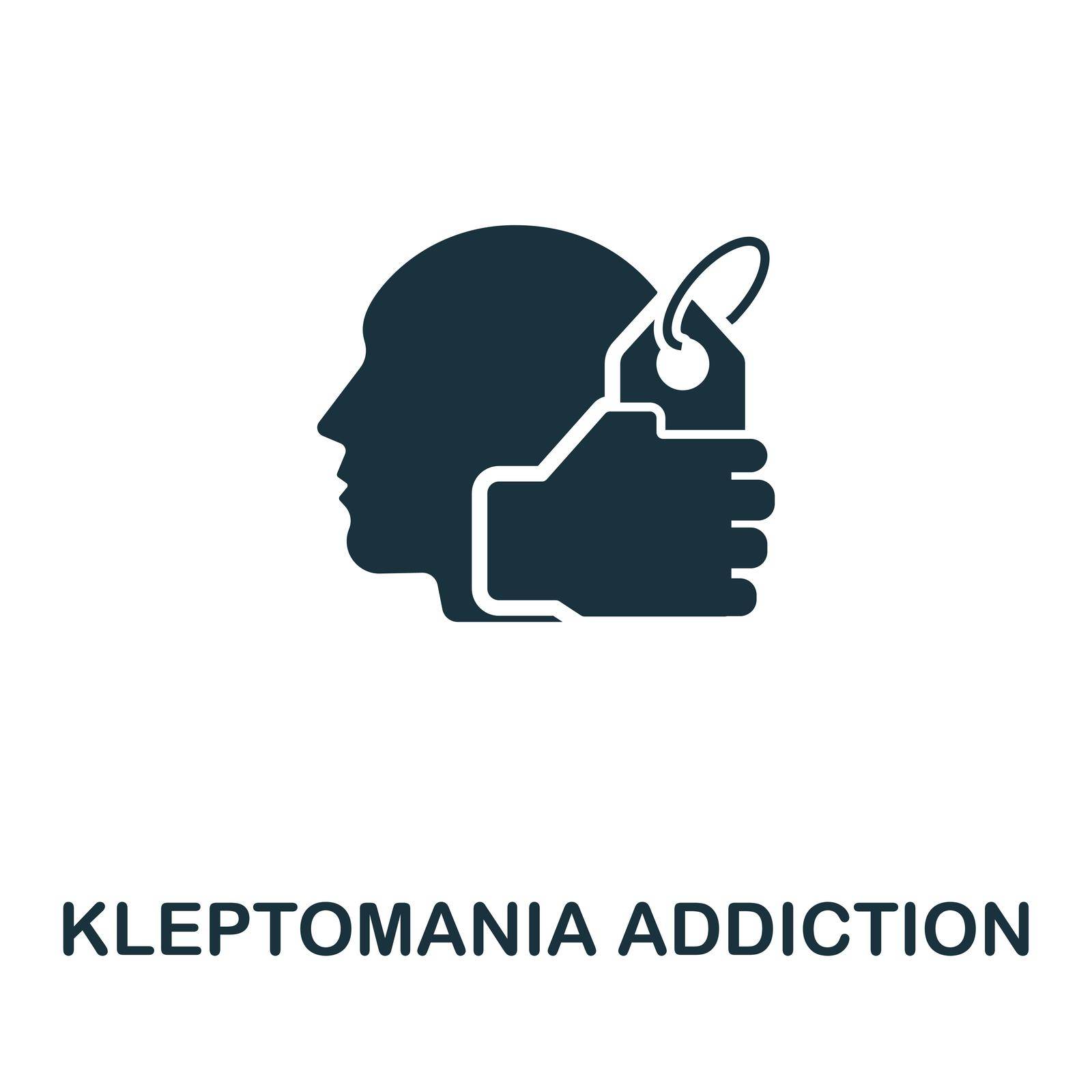 Kleptomania icon. Simple illustration from addiction collection. Creative Kleptomania icon for web design, templates, infographics.