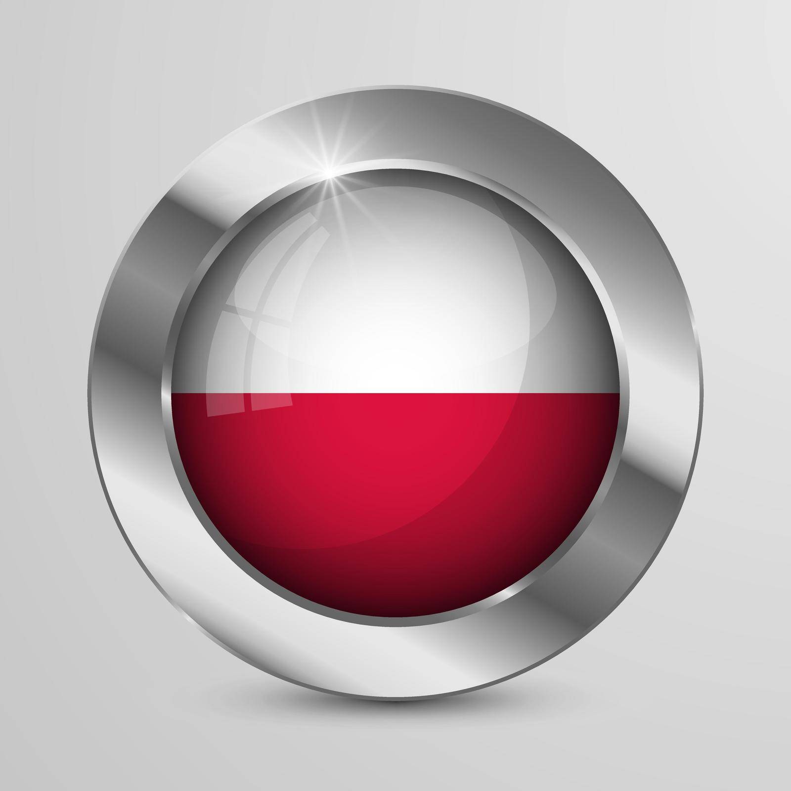 EPS10 Vector Patriotic Button with Poland flag colors. by silentstock639