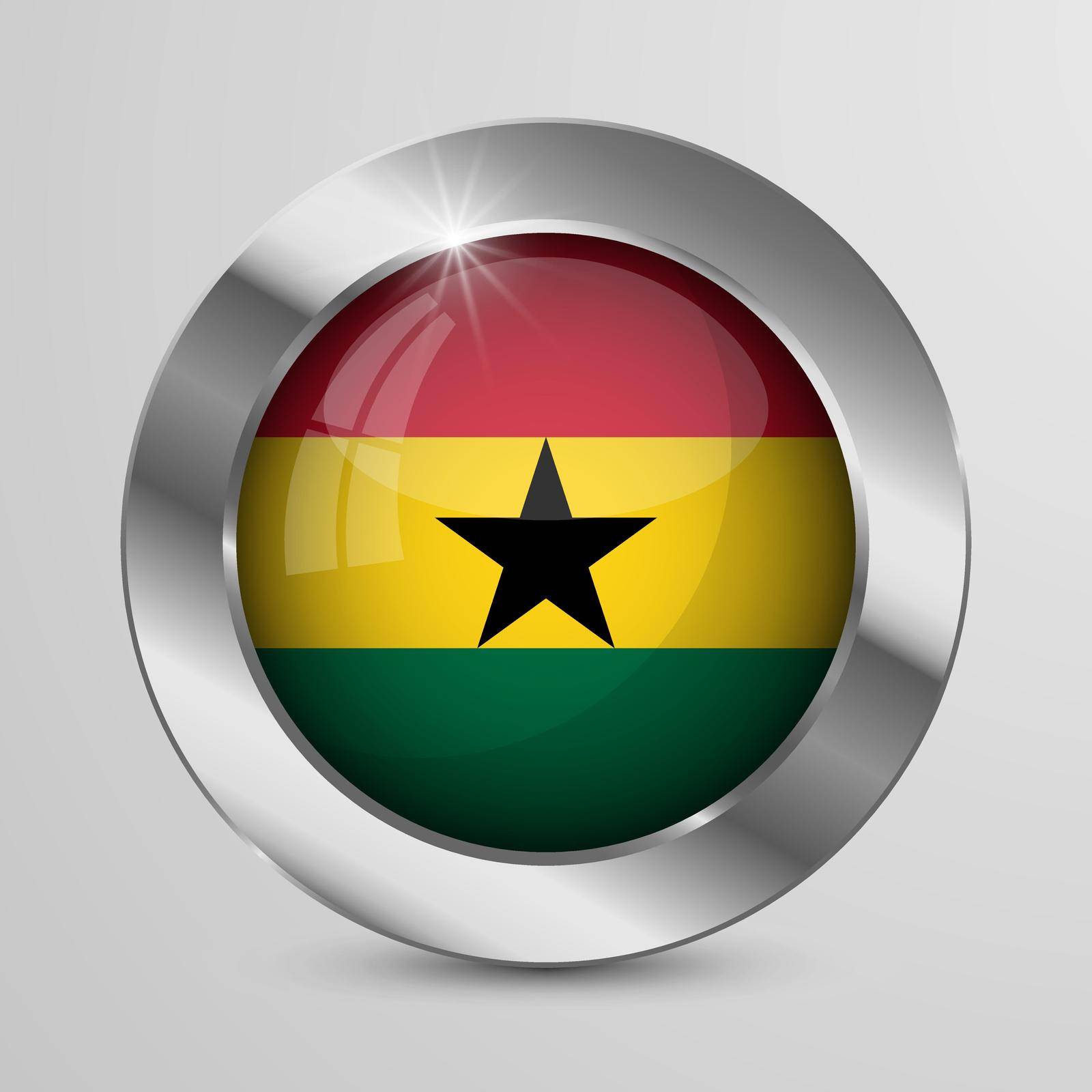 EPS10 Vector Patriotic Button with Ghana flag colors. An element of impact for the use you want to make of it.