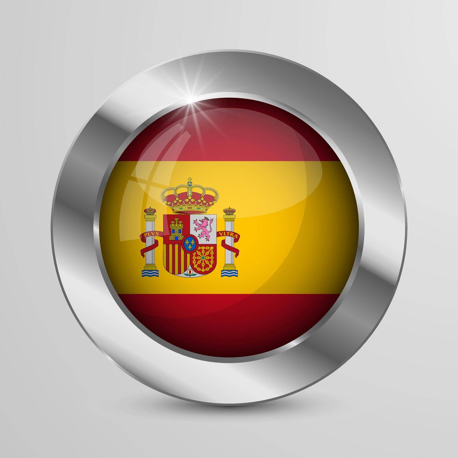 EPS10 Vector Patriotic Button with Spain flag colors. by silentstock639