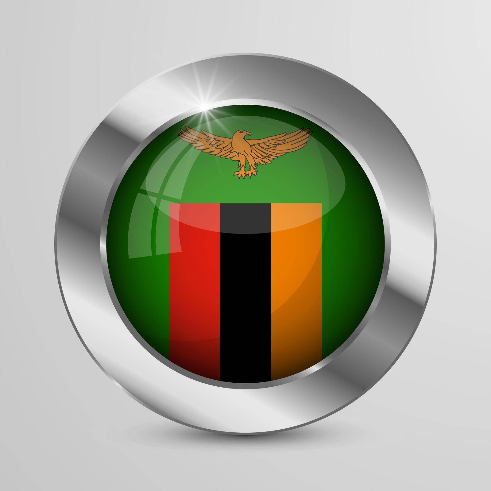 EPS10 Vector Patriotic Button with Zambia flag colors. by silentstock639