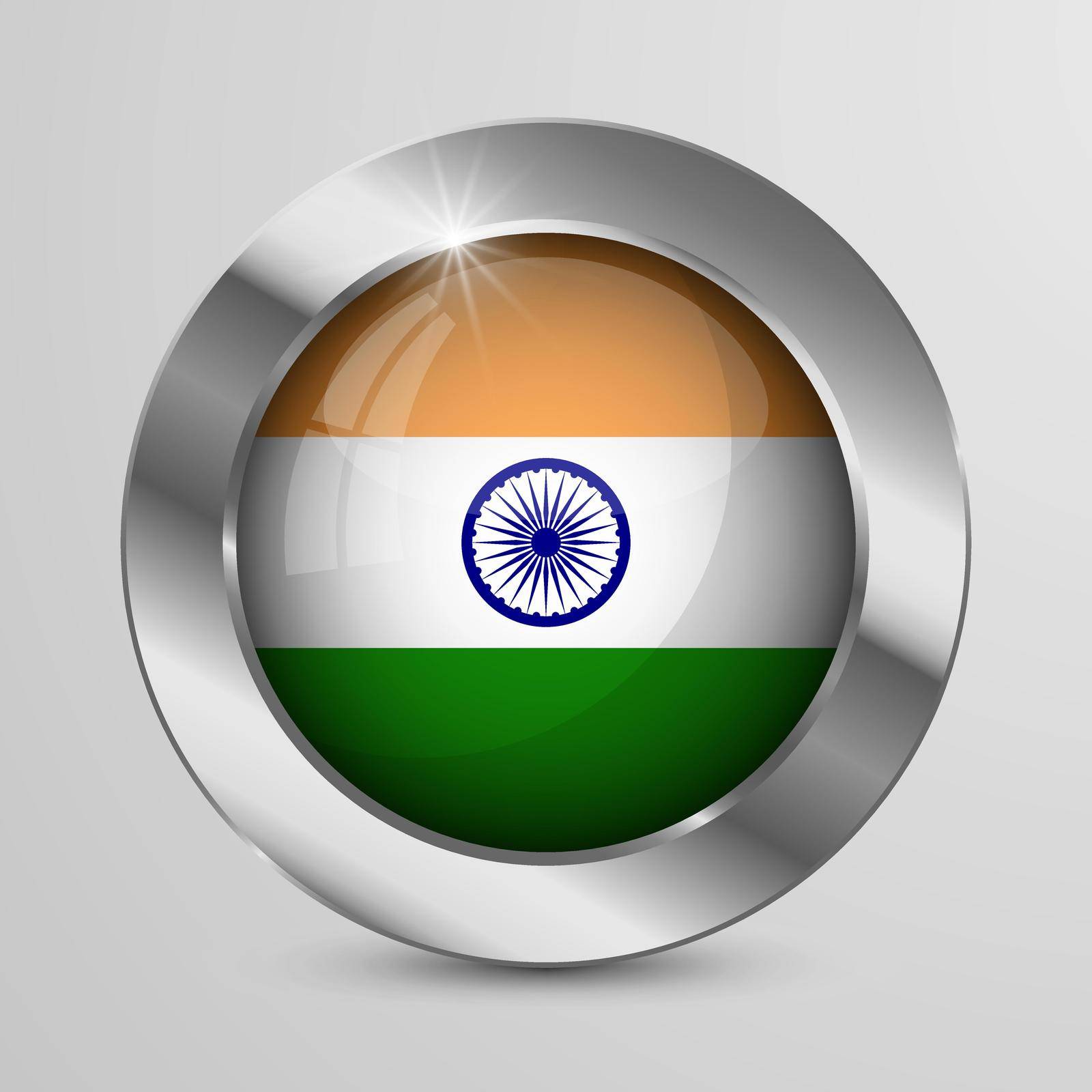 EPS10 Vector Patriotic Button with India flag colors. by silentstock639
