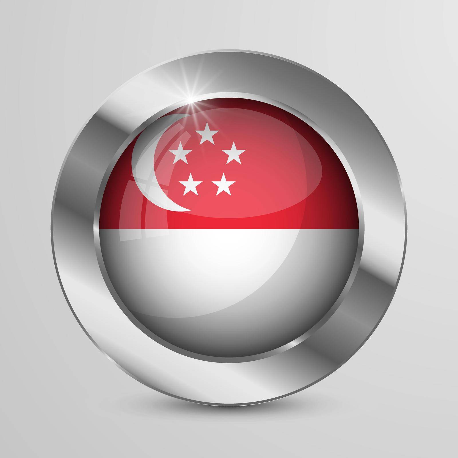 EPS10 Vector Patriotic Button with Singapore flag colors. by silentstock639