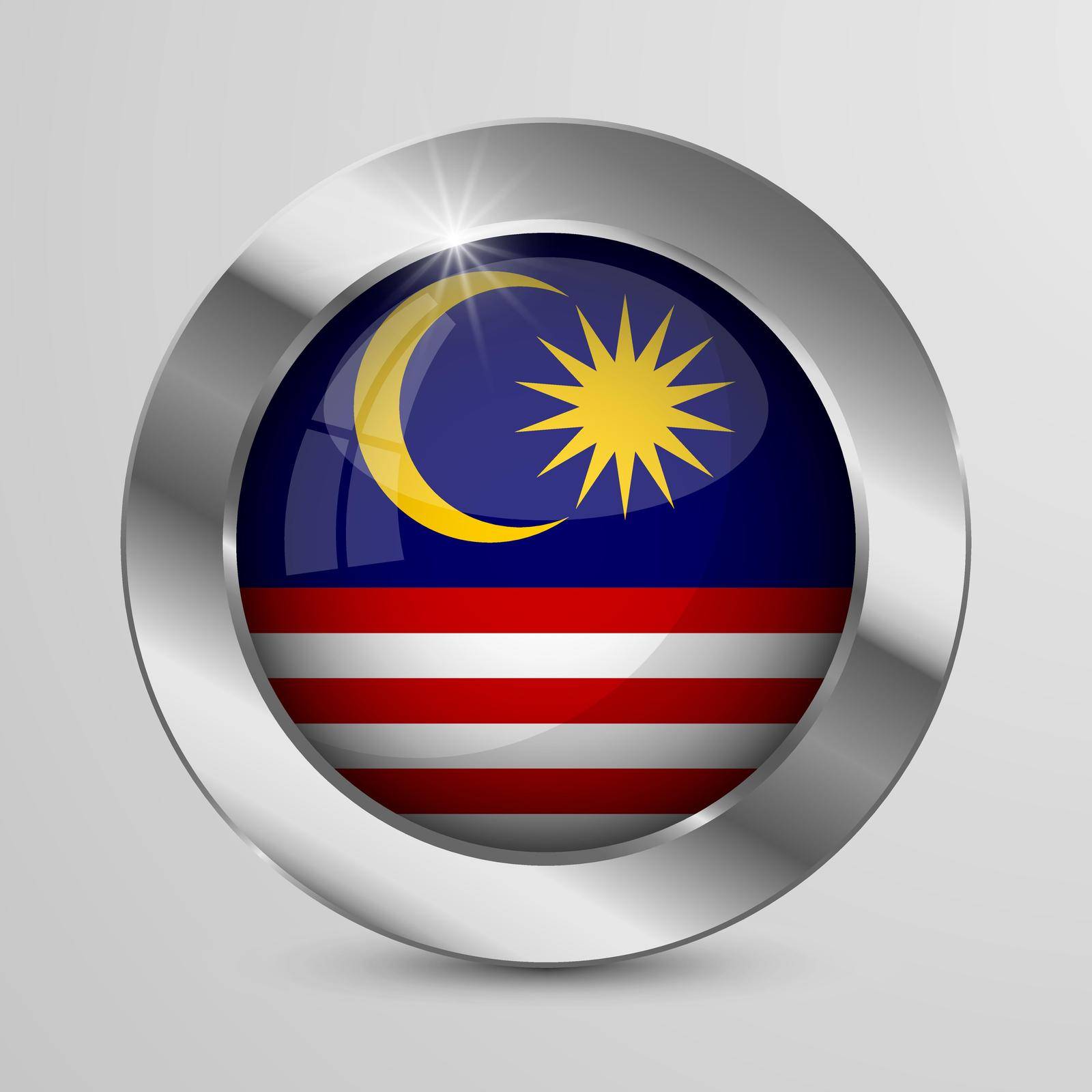 EPS10 Vector Patriotic Button with Malaysia flag colors. by silentstock639