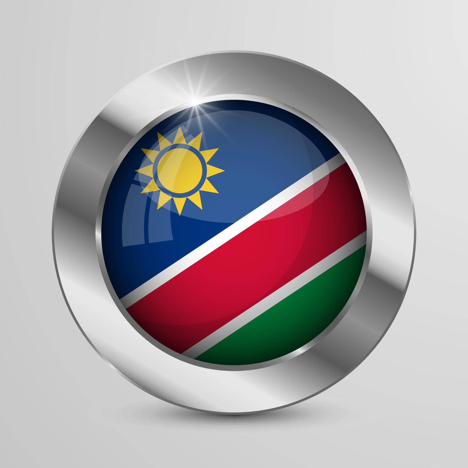 EPS10 Vector Patriotic Button with Namibia flag colors. by silentstock639