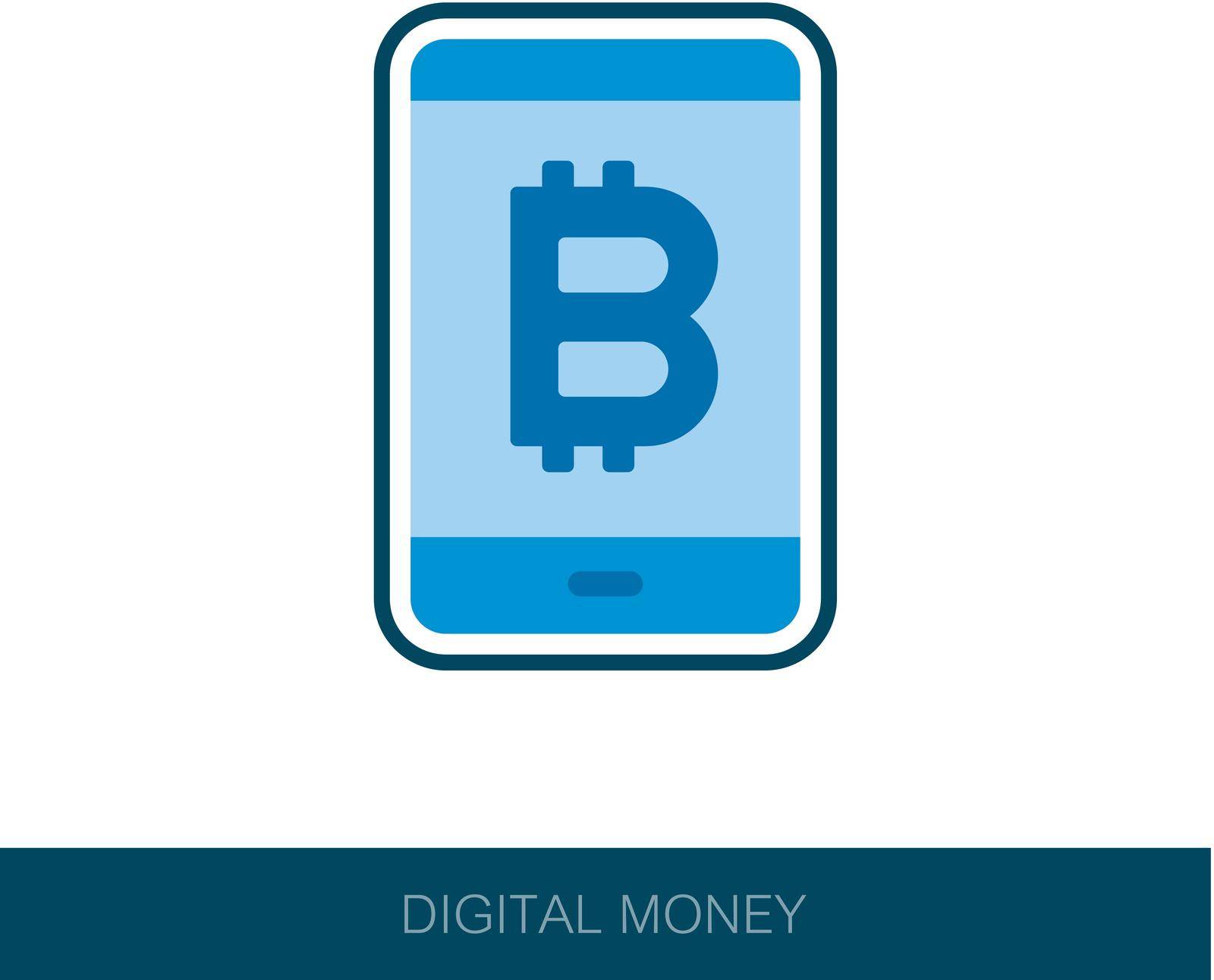 Mobile bitcoin business app icon by nosik