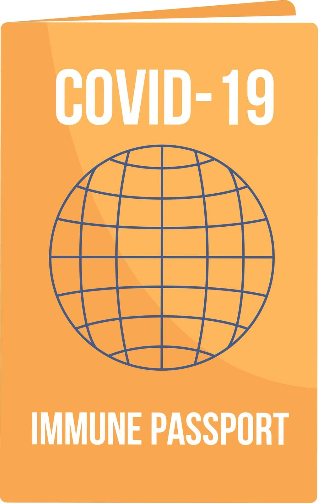 Covid19 immunity passport semi flat color vector object. Realistic item on white. After covid travel safety isolated modern cartoon style illustration for graphic design and animation