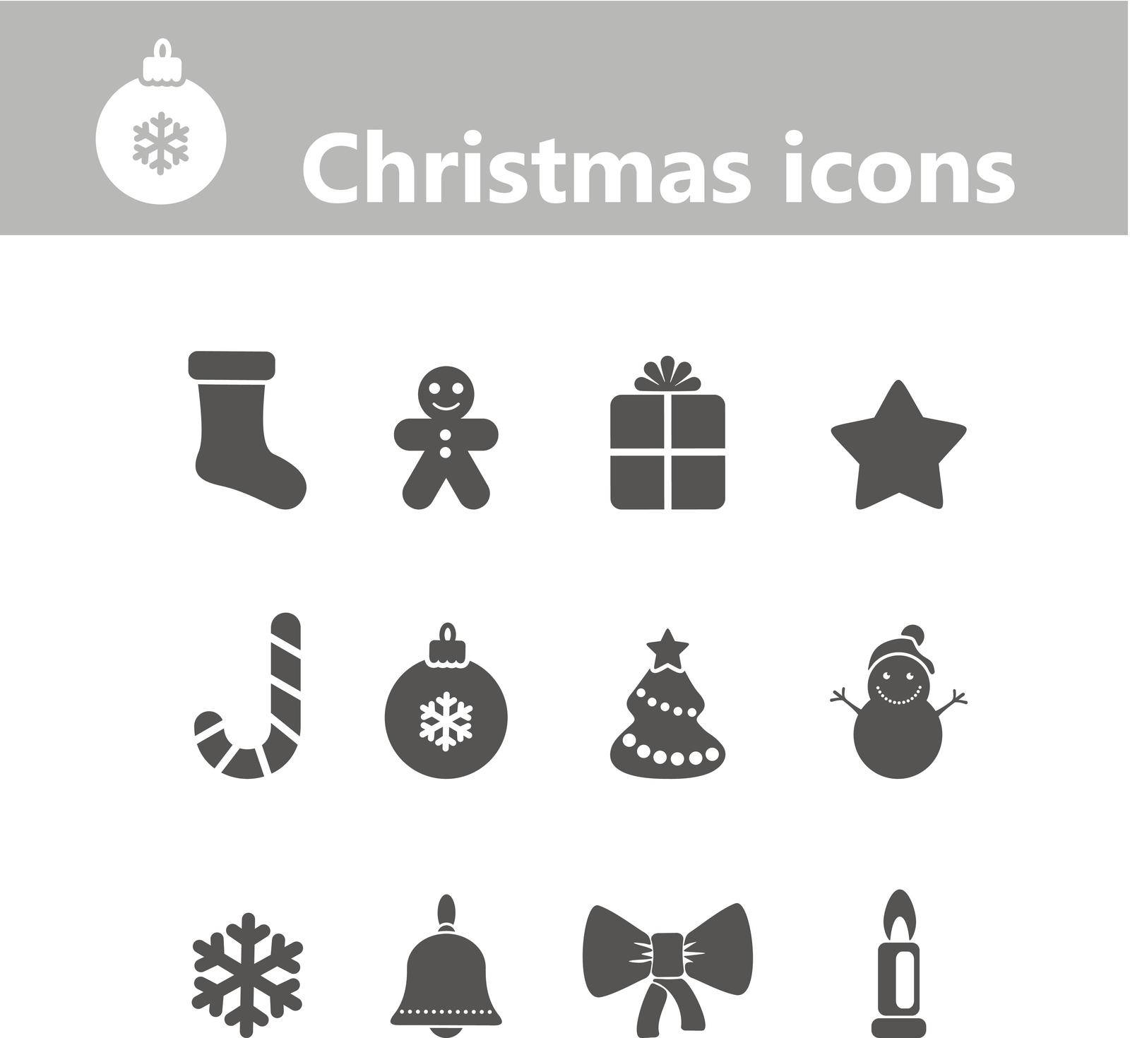 The modern Christmas icons vector eps 10