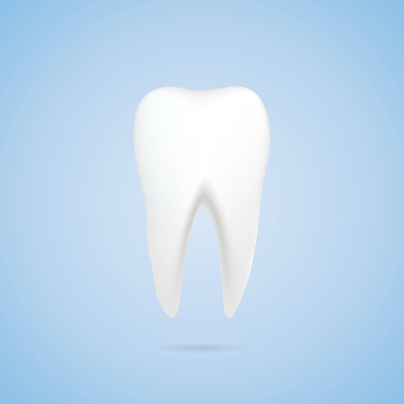 Tooth with shadow. Medical sign. Vector eps10