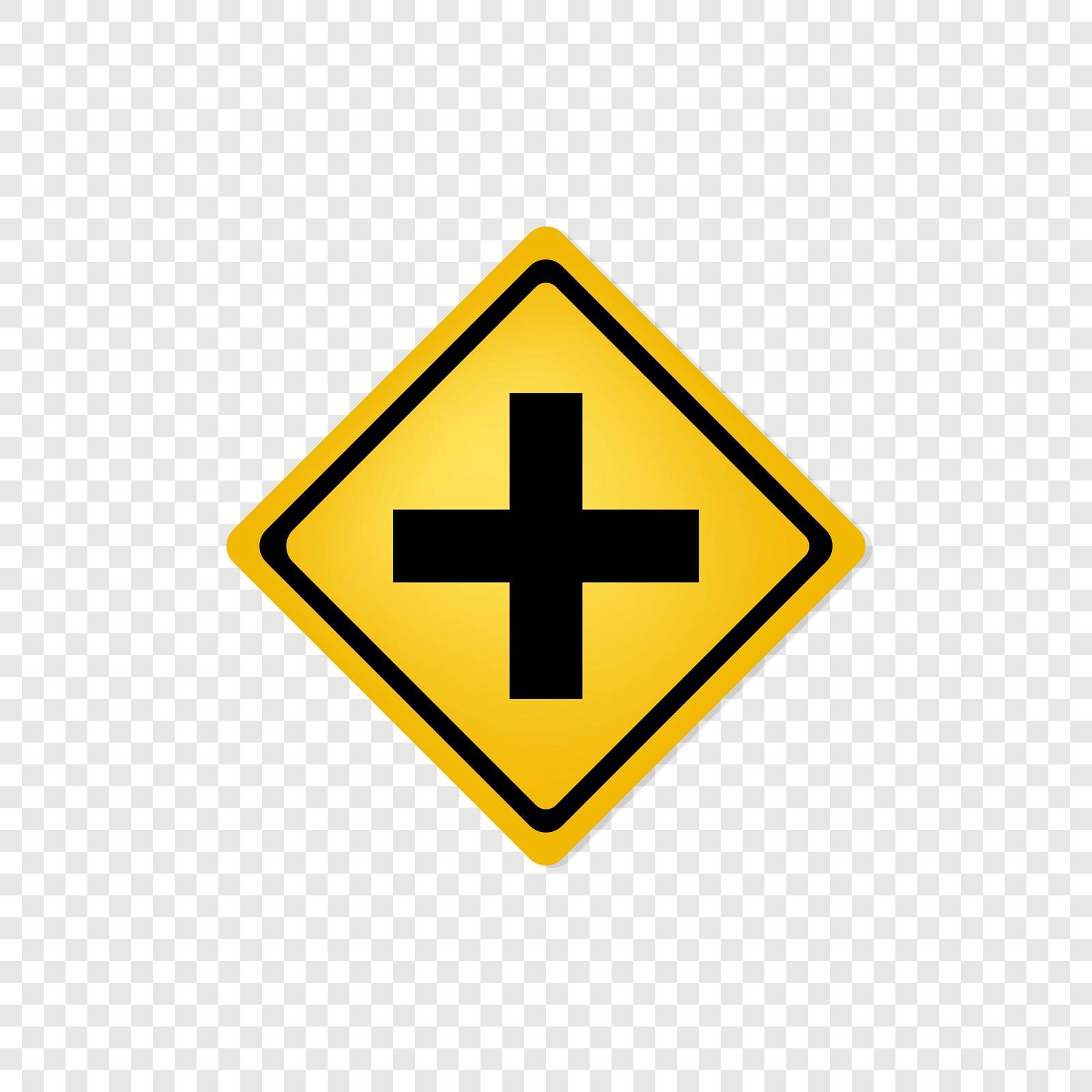 Road sign cross road icon. Vector eps10