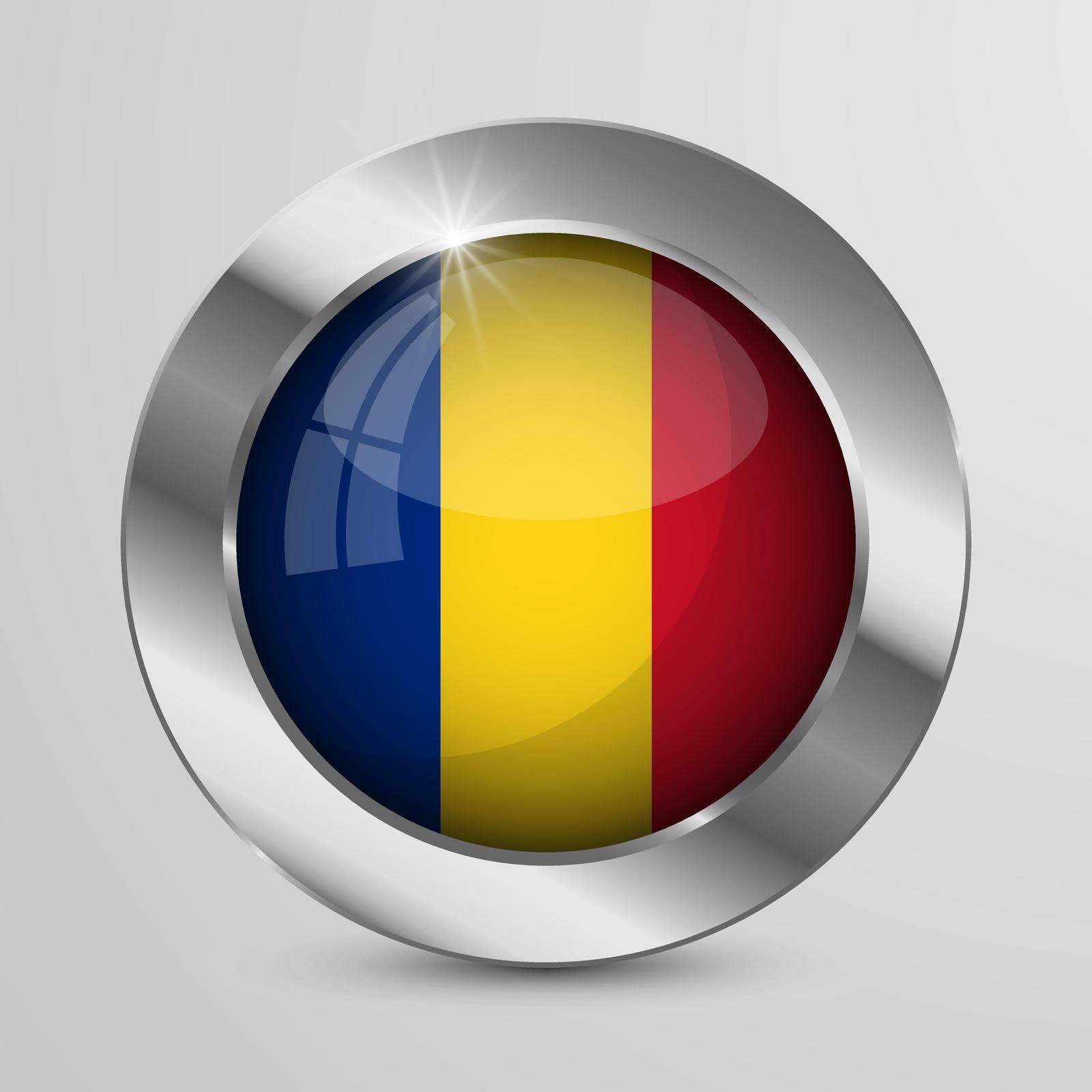 EPS10 Vector Patriotic Button with Romania flag colors. by silentstock639