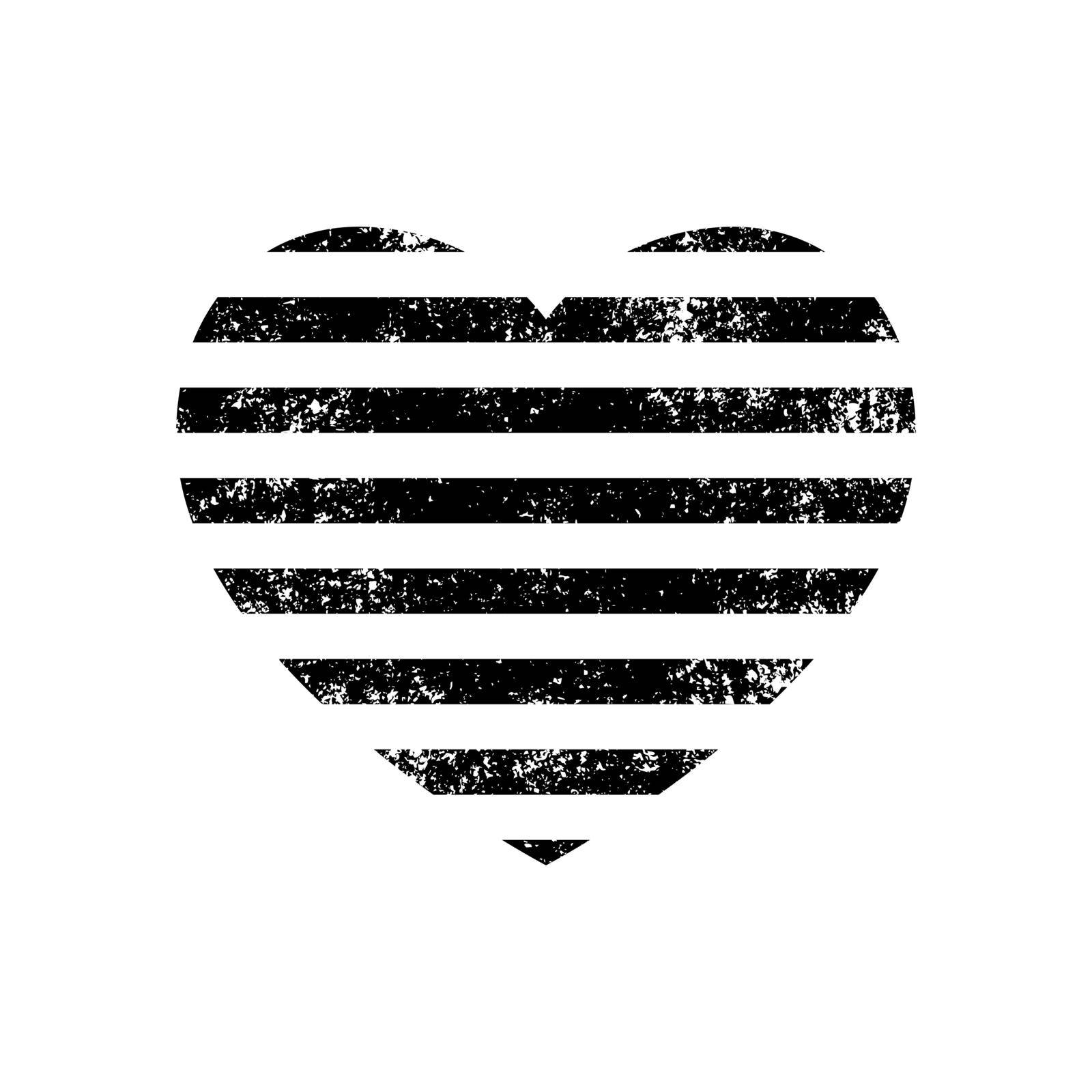 Striped heart with grunge effect