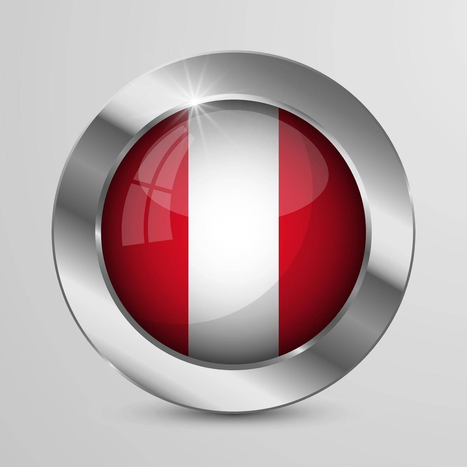 EPS10 Vector Patriotic Button with Peru flag colors. by silentstock639