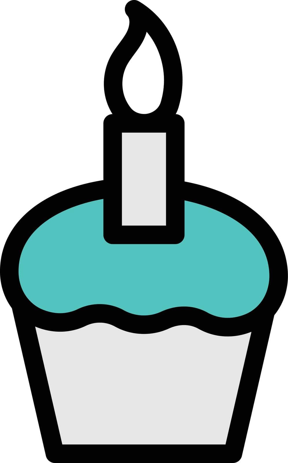 cupcake vector illustration isolated on a transparent background . colour vector icons for concept or web graphics.